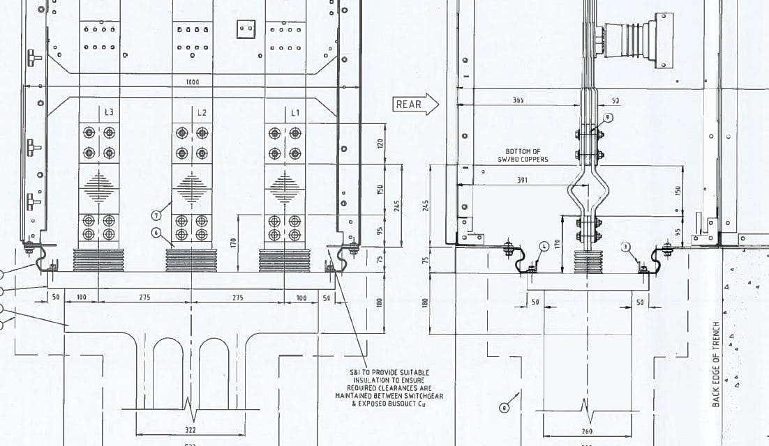 4000 amp 11 kV Transformer connections using flexible copper busbars