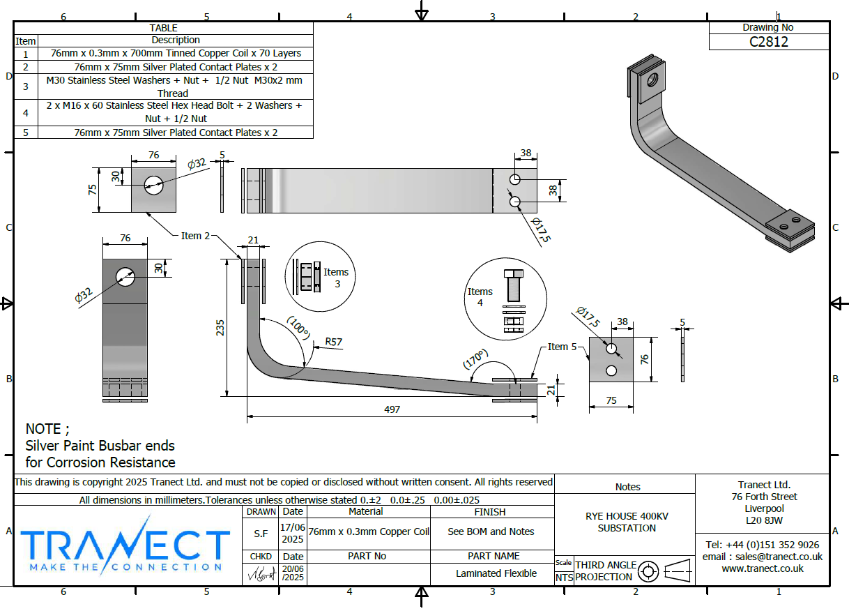 C2812 Flexible busbar Rye House 400 kV